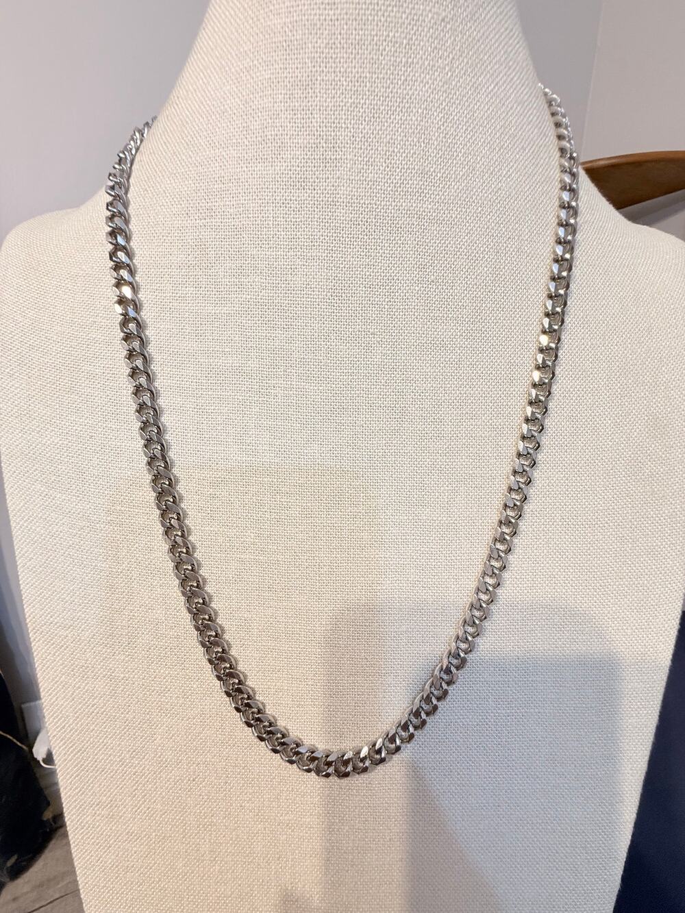 Vintage NOS Nautica 26” Silver Tone Curb Chain Necklace